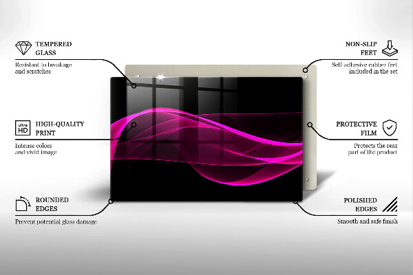 Steklena podloga za rezanje Rožnata abstrakcija