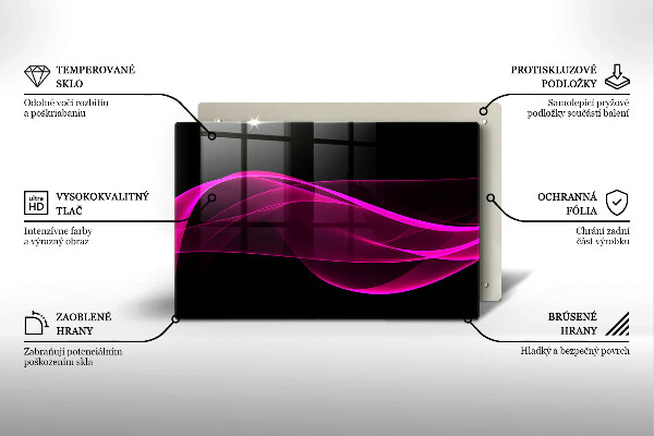 Steklena podloga za rezanje Rožnata abstrakcija