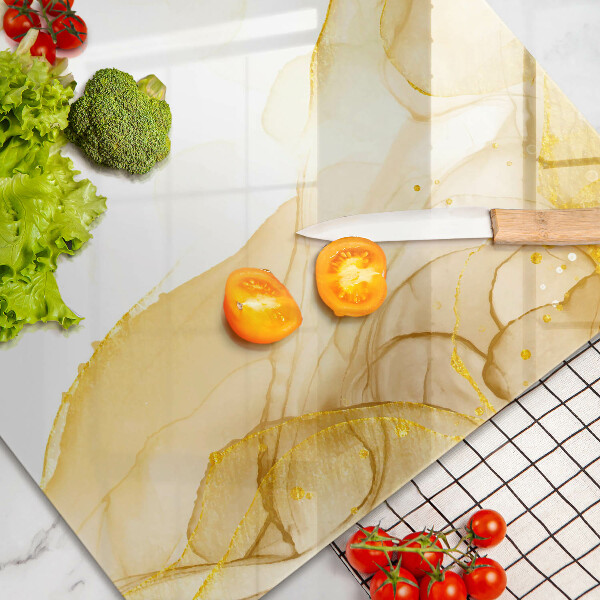 Steklena podloga za rezanje Zlata abstrakcija