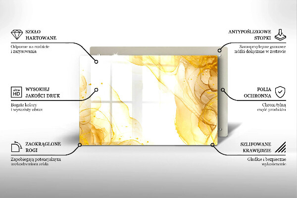 Steklena podloga za rezanje Zlata abstrakcija