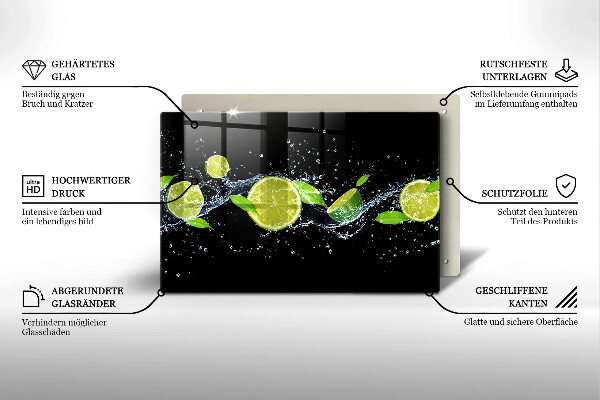 Steklena podloga za rezanje Metina voda