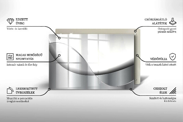 Steklena podloga za rezanje Oblikovanje abstraktnih črt