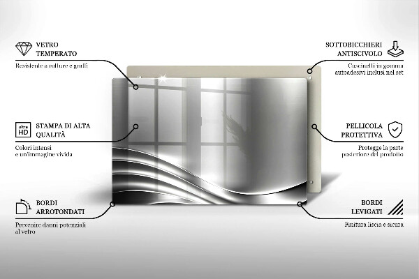 Steklena podloga za rezanje Kovinska konstrukcija