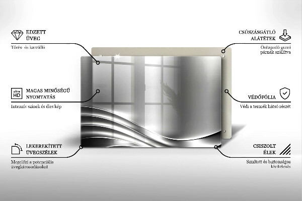 Steklena podloga za rezanje Kovinska konstrukcija