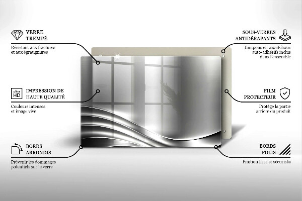 Steklena podloga za rezanje Kovinska konstrukcija