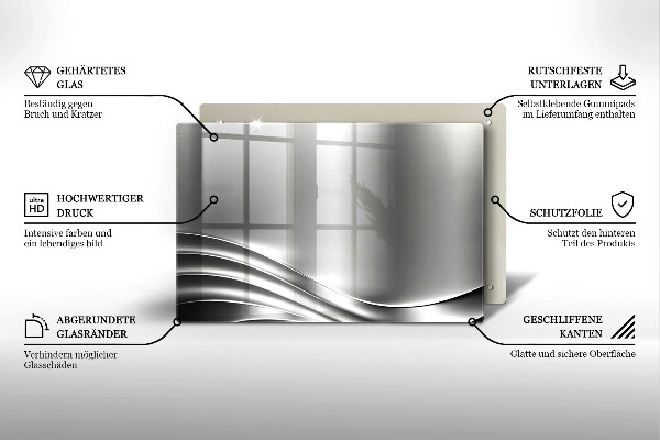 Steklena podloga za rezanje Kovinska konstrukcija