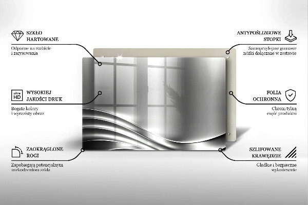 Steklena podloga za rezanje Kovinska konstrukcija