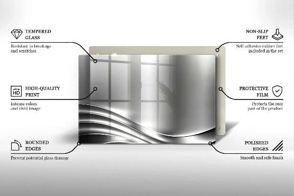 Steklena podloga za rezanje Kovinska konstrukcija