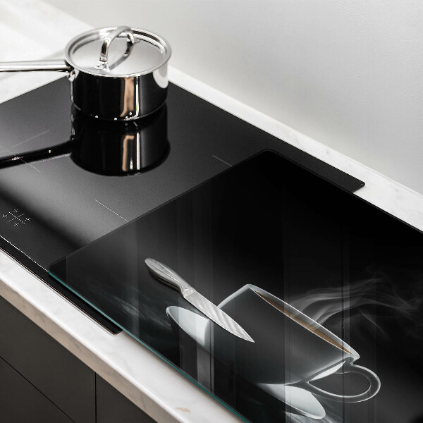 Steklena podloga za rezanje Vroča skodelica kave