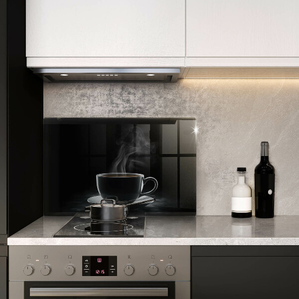 Steklena podloga za rezanje Vroča skodelica kave