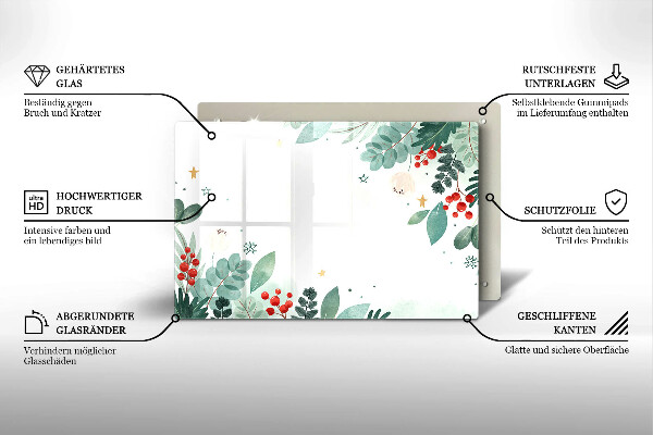 Steklena podloga za rezanje Akvarelni listi