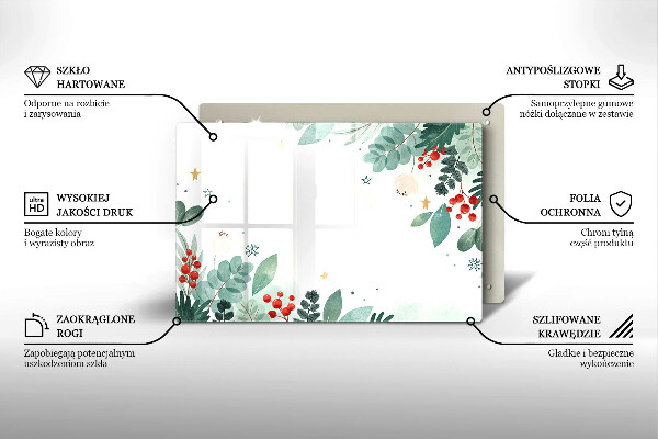 Steklena podloga za rezanje Akvarelni listi