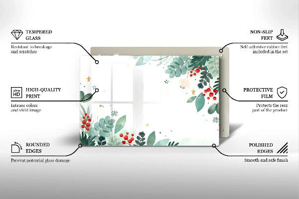 Steklena podloga za rezanje Akvarelni listi