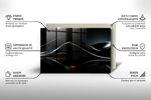 Steklena podloga za rezanje Abstraktno 3D oblikovanje