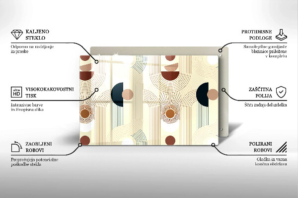 Steklena podloga za rezanje Boho geometrijske oblike