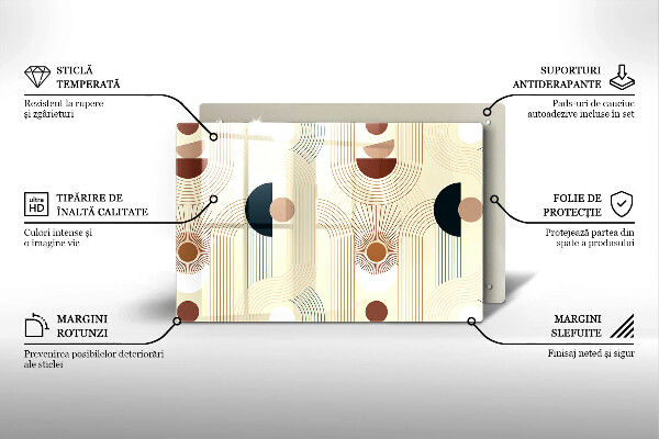 Steklena podloga za rezanje Boho geometrijske oblike