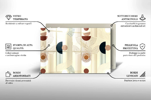 Steklena podloga za rezanje Boho geometrijske oblike