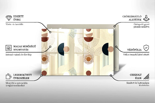 Steklena podloga za rezanje Boho geometrijske oblike