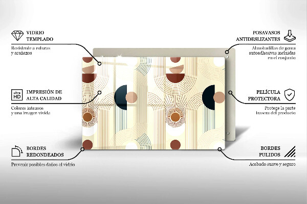 Steklena podloga za rezanje Boho geometrijske oblike