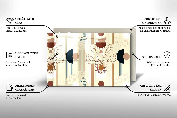 Steklena podloga za rezanje Boho geometrijske oblike