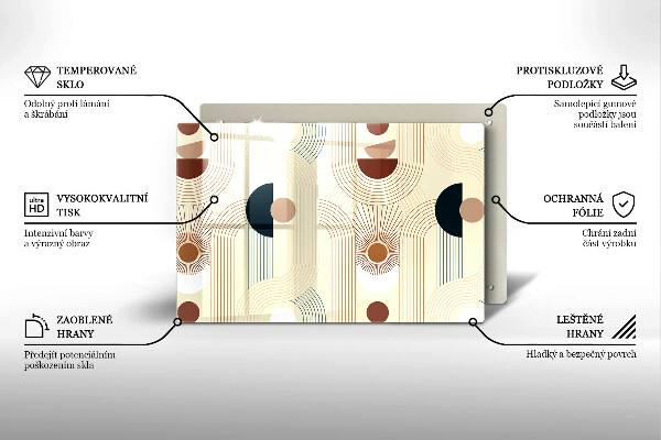 Steklena podloga za rezanje Boho geometrijske oblike
