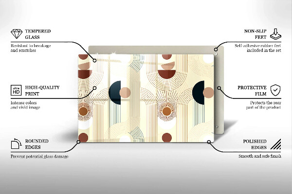 Steklena podloga za rezanje Boho geometrijske oblike