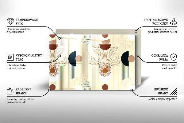 Steklena podloga za rezanje Boho geometrijske oblike