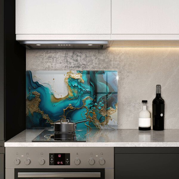 Steklena podloga za rezanje Turkizna abstrakcija