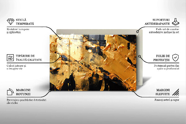Steklena podloga za rezanje Elegantna tekstura barve