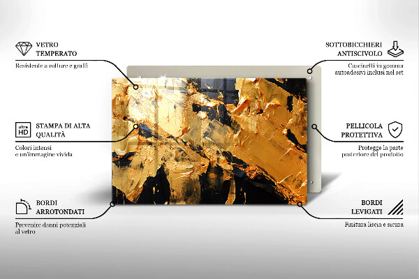 Steklena podloga za rezanje Elegantna tekstura barve