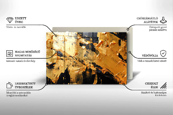 Steklena podloga za rezanje Elegantna tekstura barve