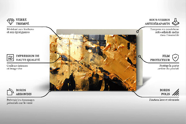 Steklena podloga za rezanje Elegantna tekstura barve