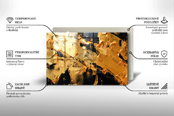 Steklena podloga za rezanje Elegantna tekstura barve