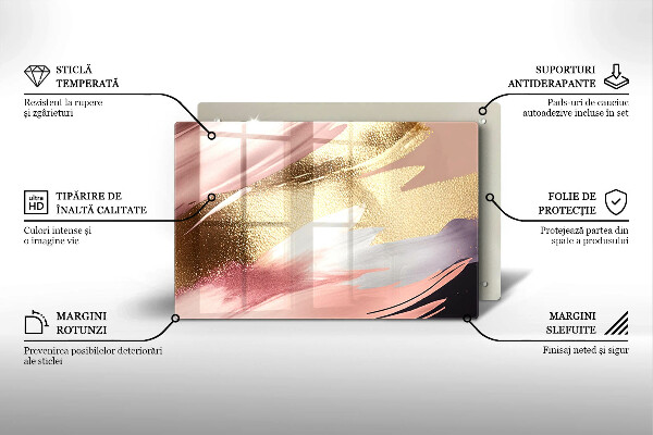 Steklena podloga za rezanje Pastelni madeži