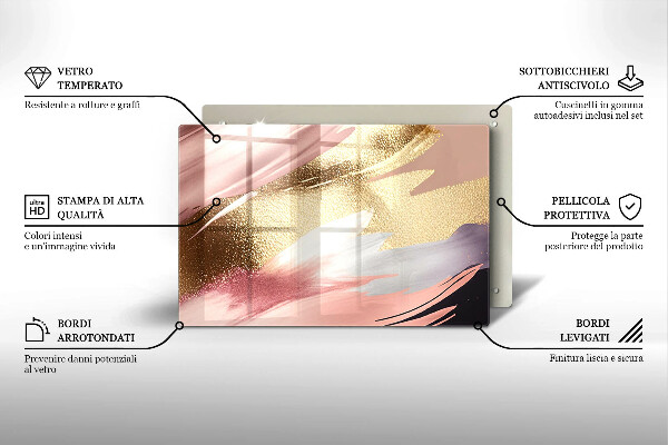 Steklena podloga za rezanje Pastelni madeži