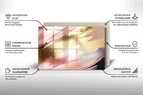 Steklena podloga za rezanje Pastelni madeži