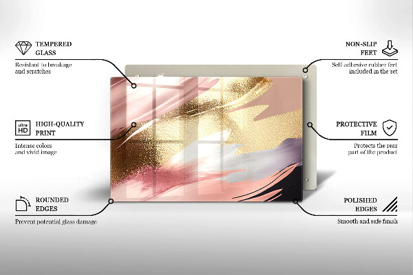 Steklena podloga za rezanje Pastelni madeži