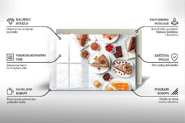 Steklena podloga za rezanje Sladkost torte