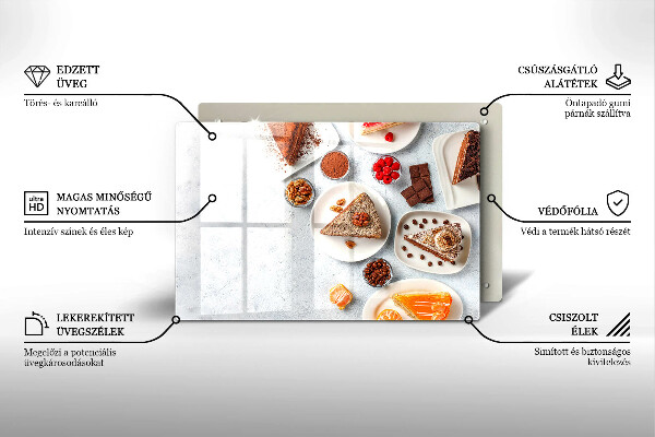 Steklena podloga za rezanje Sladkost torte