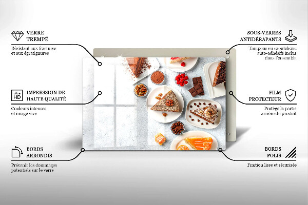 Steklena podloga za rezanje Sladkost torte