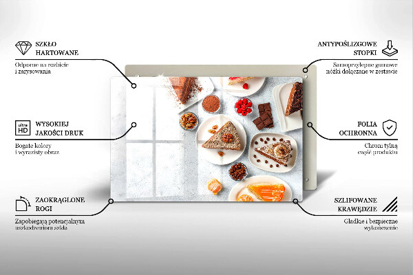 Steklena podloga za rezanje Sladkost torte
