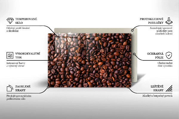 Steklena podloga za rezanje Kavna zrna