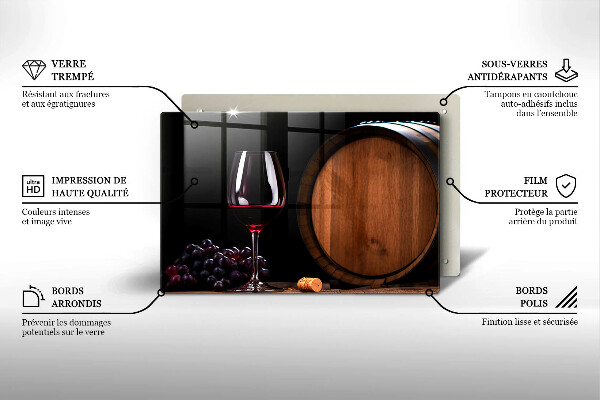 Steklena podloga za rezanje Kozarec za vino v sodu