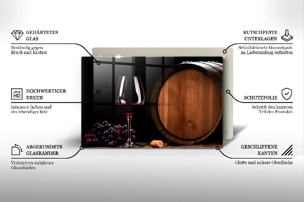 Steklena podloga za rezanje Kozarec za vino v sodu