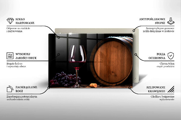 Steklena podloga za rezanje Kozarec za vino v sodu