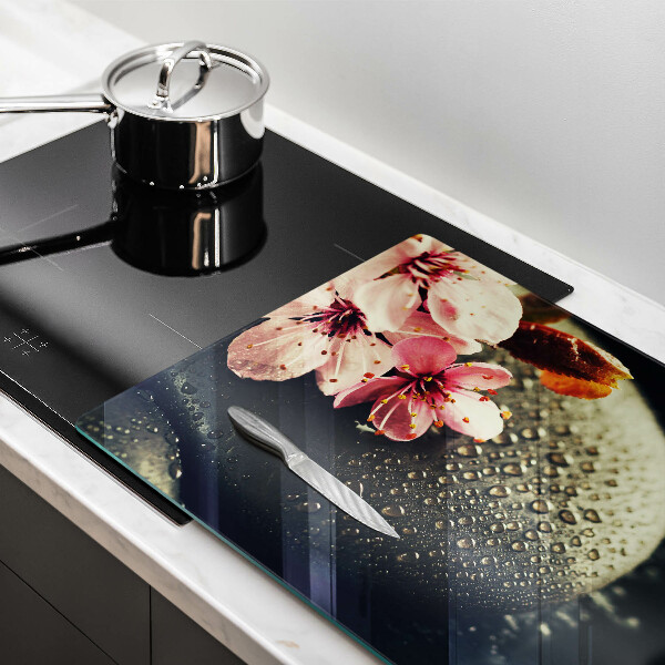 Steklena podloga za rezanje Rože zen kamni