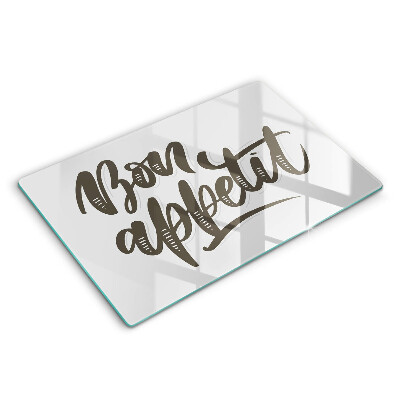 Steklena podloga za rezanje Napis Bon Appetit