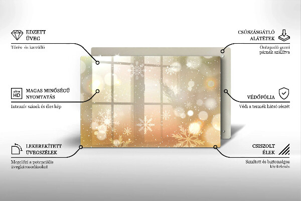 Steklena podloga za rezanje Snežinke