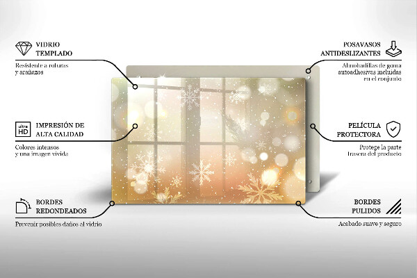 Steklena podloga za rezanje Snežinke