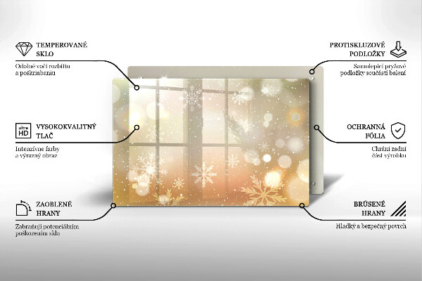 Steklena podloga za rezanje Snežinke